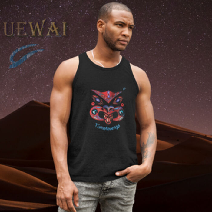 Men's Tūmatauenga Black Singlet Thumbnail